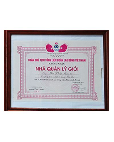 Chứng nhận Nhà Quản Lý Giỏi  ông Bùi Pháp