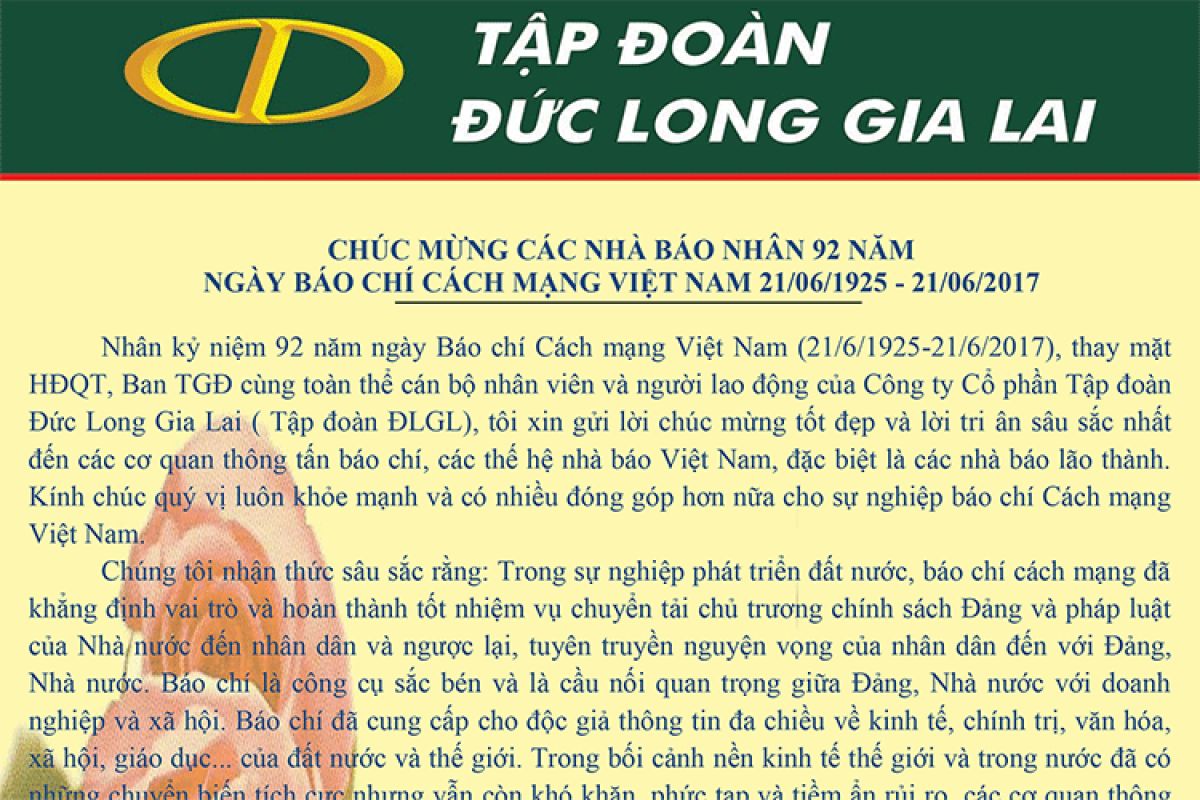CHÚC MỪNG CÁC NHÀ BÁO NHÂN 92 NĂM NGÀY BÁO CHÍ CÁCH MẠNG VIỆT NAM 21/06/1925 - 21/06/2017