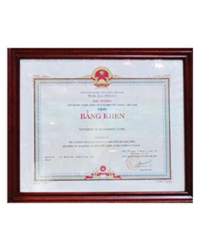 Thủ tướng CP tặng Bằng  khen Xí nghiệp Tư doanh ĐLGL năm 2005